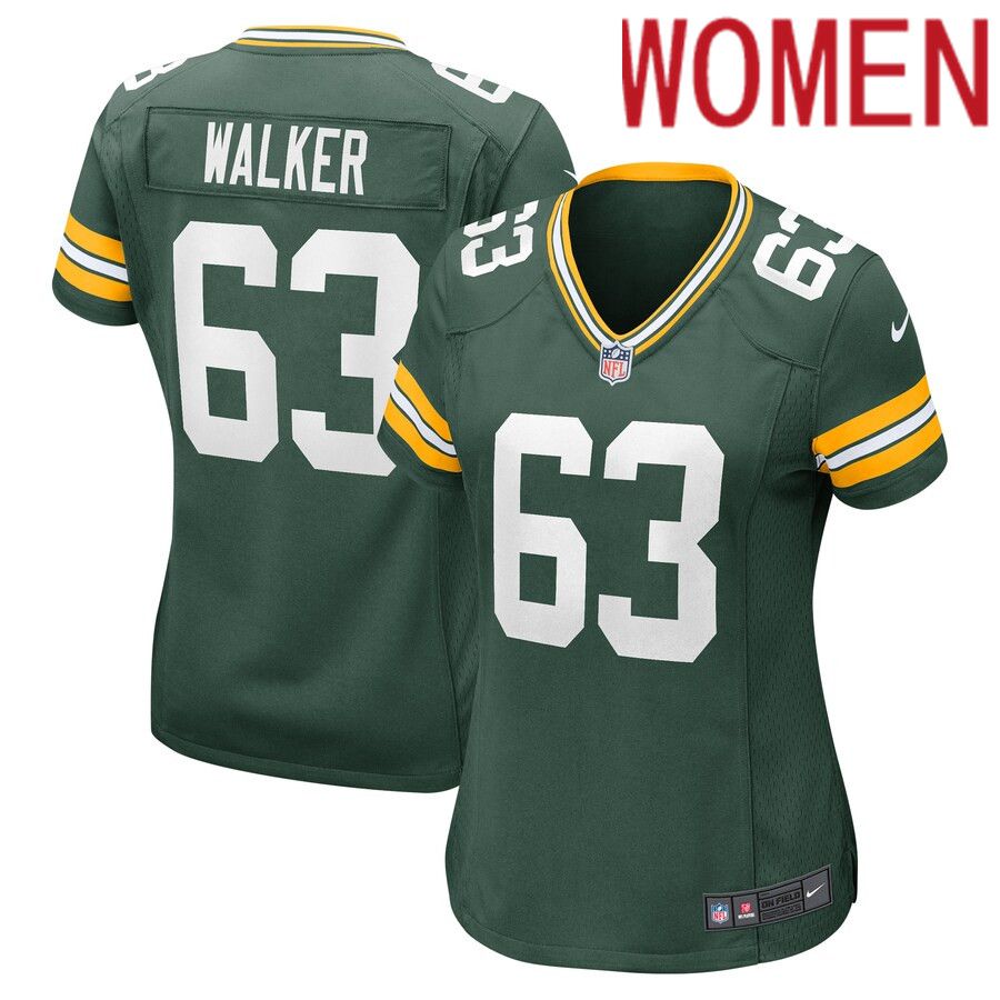 Women Green Bay Packers 63 Rasheed Walker Nike Green Player Game NFL Jersey
